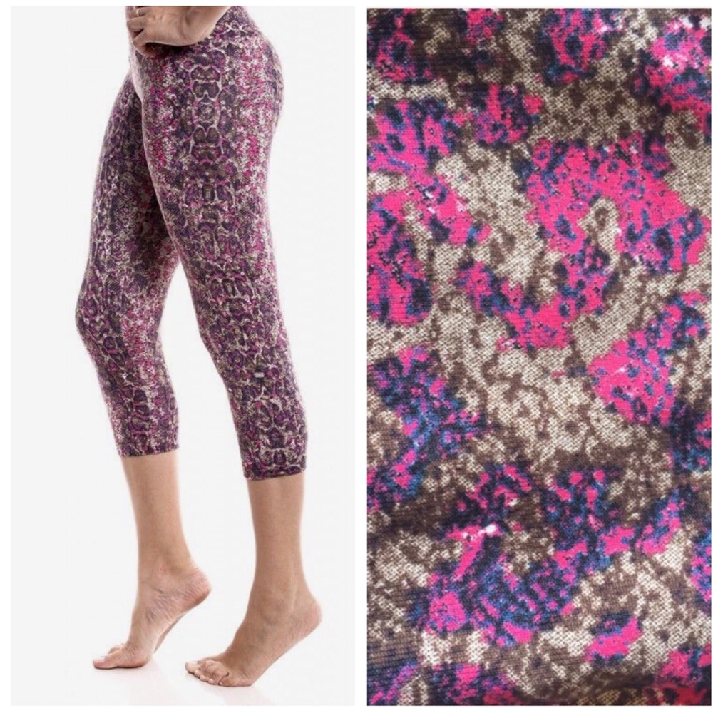 Radiant Pink Grey Brown Snake Anima Print CROPS